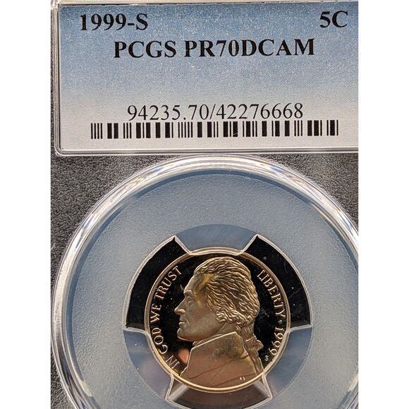 Us Mint Other - 1999-S Jefferson Nickel PCGS PR70 DCAM – Perfect Proof